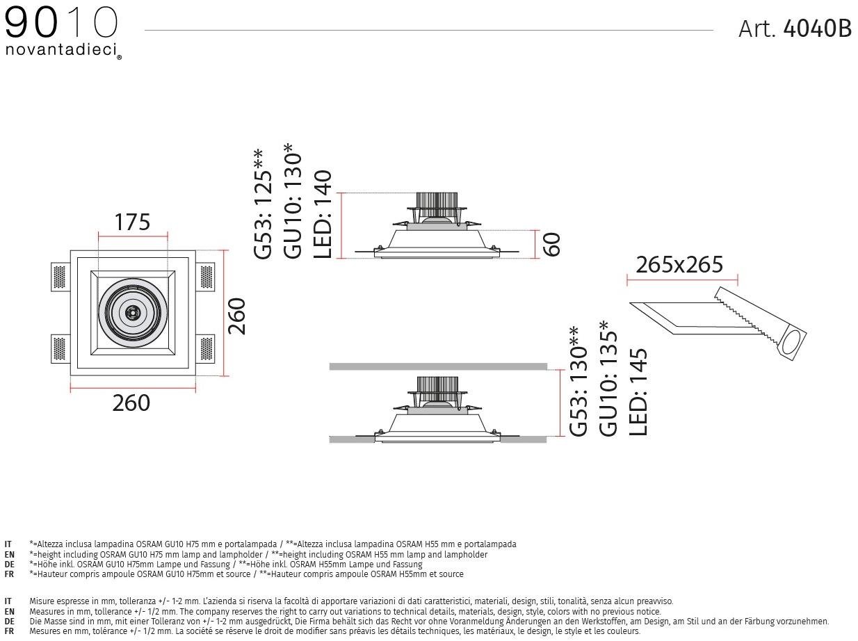 9010 novantadieci Встраиваемые настенные и потолочные светильники из cristaly®  4040b  - Вид №2