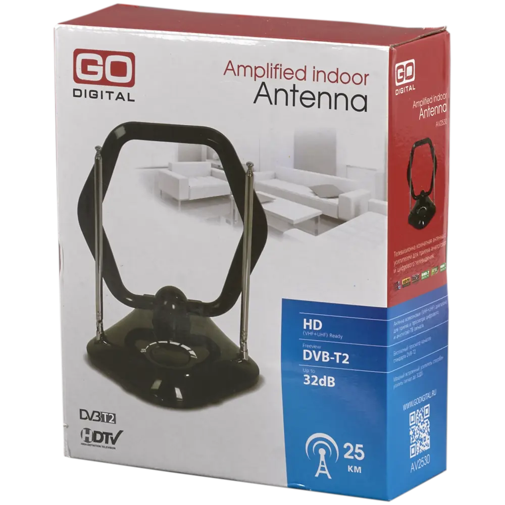 Антенна телевизионная внутренняя AV 2530 с усилителем 82365447 STLM-2169141 GODIGITAL  - Вид №5