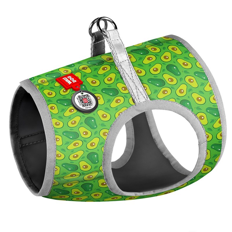 ПР0053665 Шлейка для собак Waudog с рисунком Авокадо (XS2, обхват груди 28-31см, обхват шеи 20-22см) COLLAR 