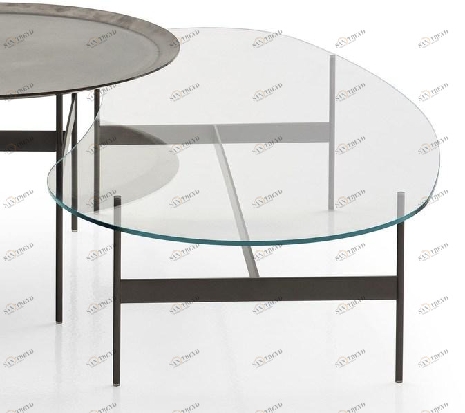 B&B Italia Низкий стеклянный журнальный столик для гостиной sun-id-1410243