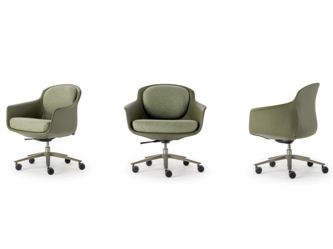 5 спиц регулируемая высота кожаный и тканевый офисный стул с низкой спинкой Turri Echo ARCH-00087165