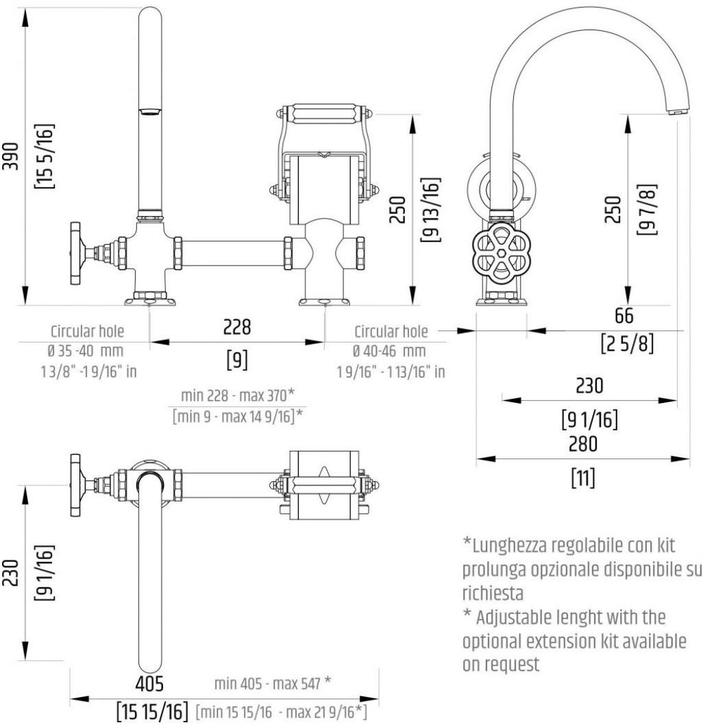 Officine Gullo Смеситель для кухни из латуни с одним отверстием для настольного монтажа sun-id-1346724 - Вид №3
