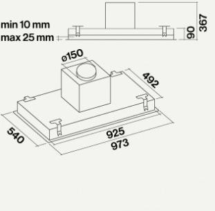 Falmec Встроенная вытяжка из нержавеющей стали со встроенной подсветкой Design+ sun-id-1488482 - Вид №8
