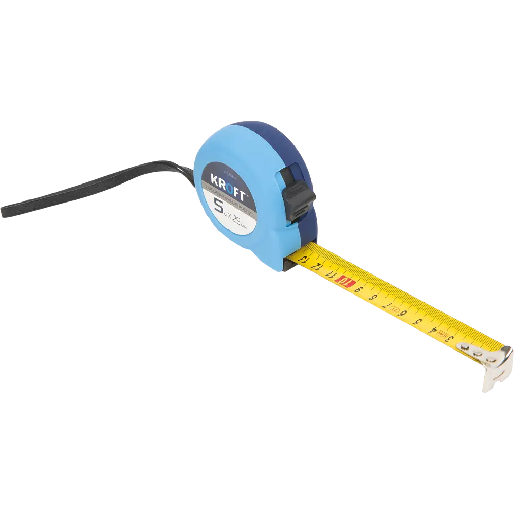 Рулетка Kroft прорезиненная 5 м x 25 мм STLM-2164931