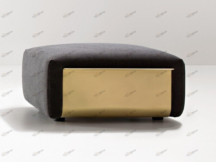 DE CASTELLI Прямоугольный тканевый пуф с латунной структурой Loom sun-id-1467251