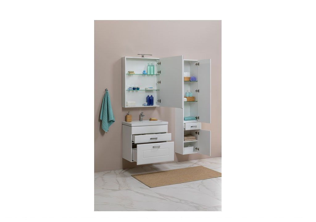 Тумба с раковиной Aquanet Рондо 70 белый (2 ящика) 0018915400185343 - Вид №5