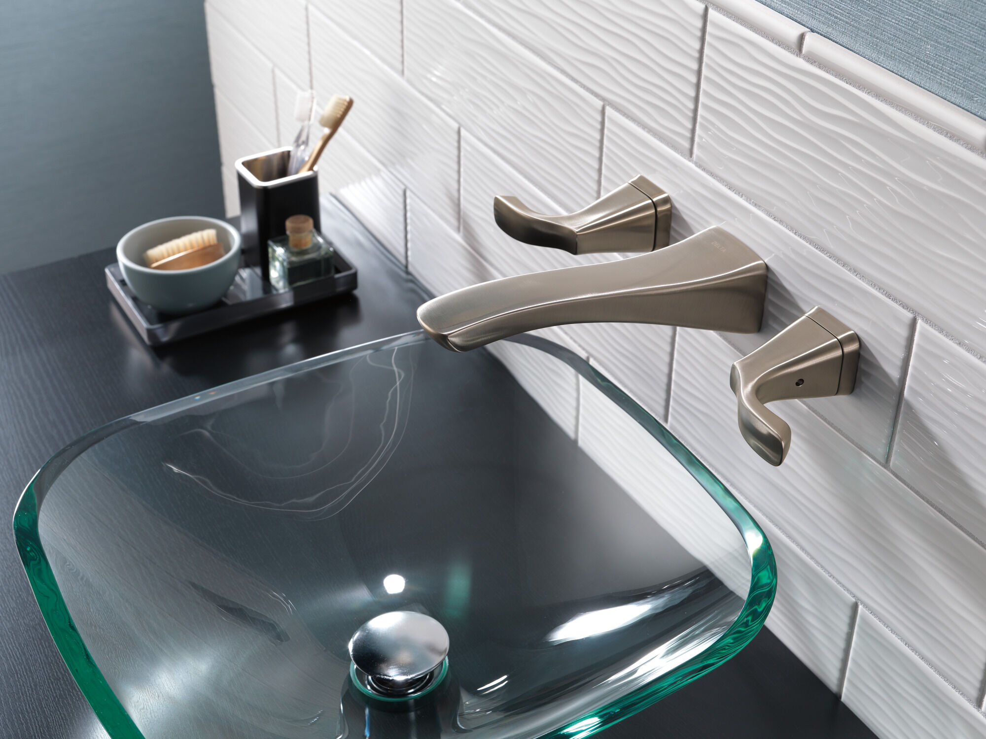 T3552LF-SSWL Накладка для смесителя для ванной комнаты с двумя ручками Delta Faucet Tesla Нержавеющая сталь - Вид №2