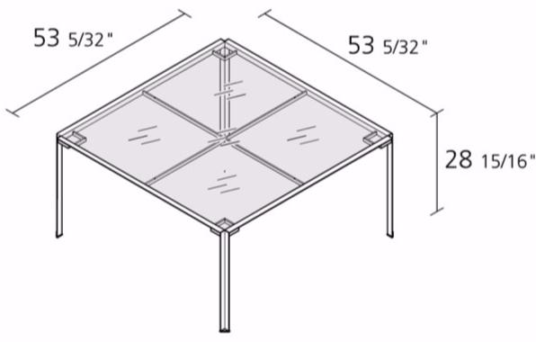 Alias Квадратный садовый стол из нержавеющей стали и стекла Green sun-id-1451476 - Вид №1