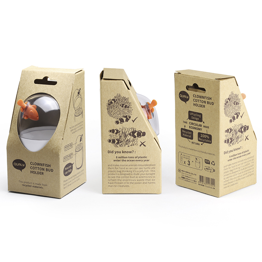 QL10338-CL-OR Контейнер для ватных палочек clownfish Qualy  - Вид №5