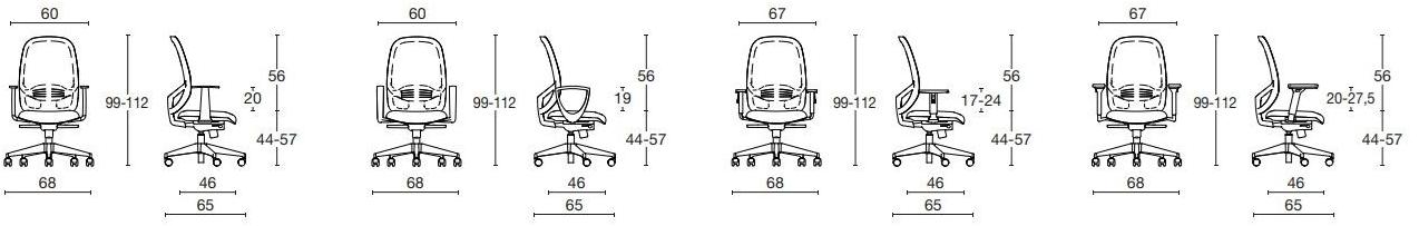 Diemme Сетчатое офисное кресло с 5 спицами и подлокотниками Hop sun-id-1475471 - Вид №5