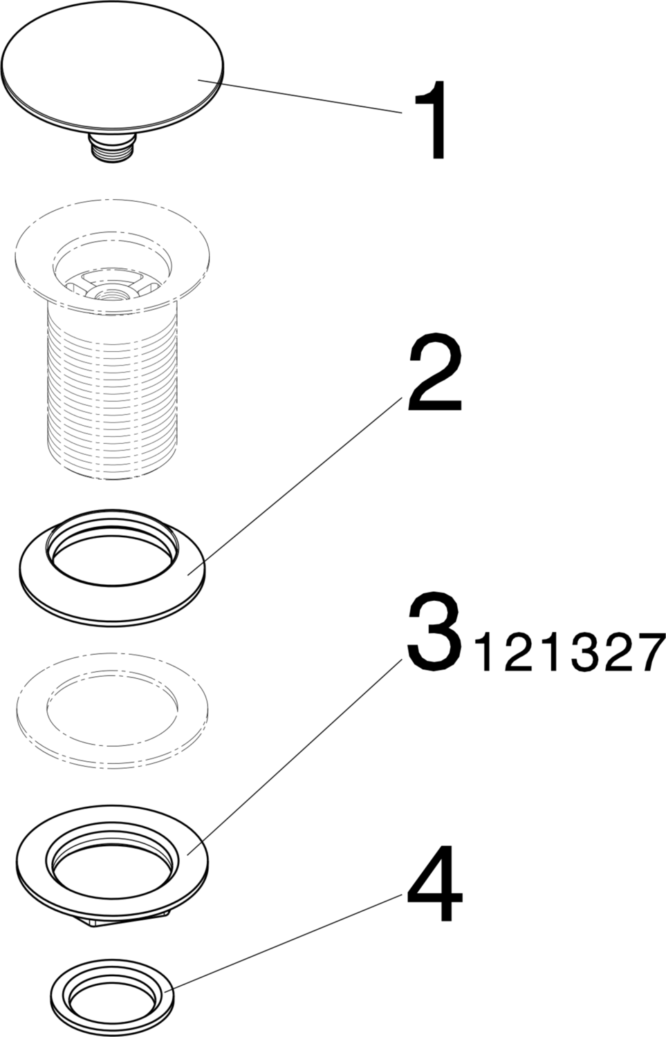 Канализационная арматура  Сифоны для умывальников и биде  Сифоны и выпуски для умывальников  Универсальные и донные клапаны VIEGA 492 571 Модель 5430 Santreyd  - Вид №2