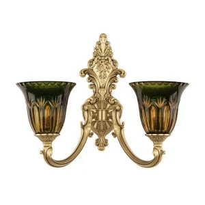 Бра настенное зеленое Bohemia Ivele 7209B15 Amber-Green Up BOHEMIA IVELE ПОД СТАРИНУ 00-3888989 Зеленый