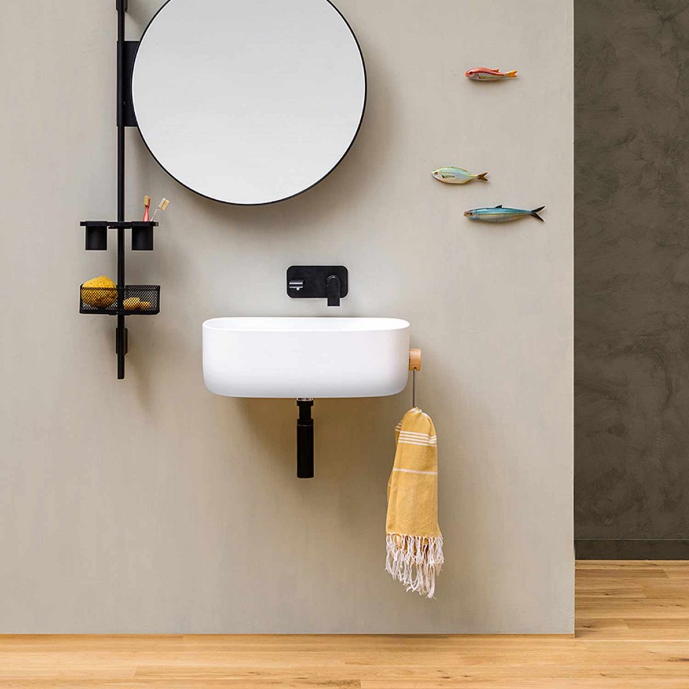 EVLACOR Подвесная раковина настенная прямоугольная EVER Life Design Bounce белая - Вид №10