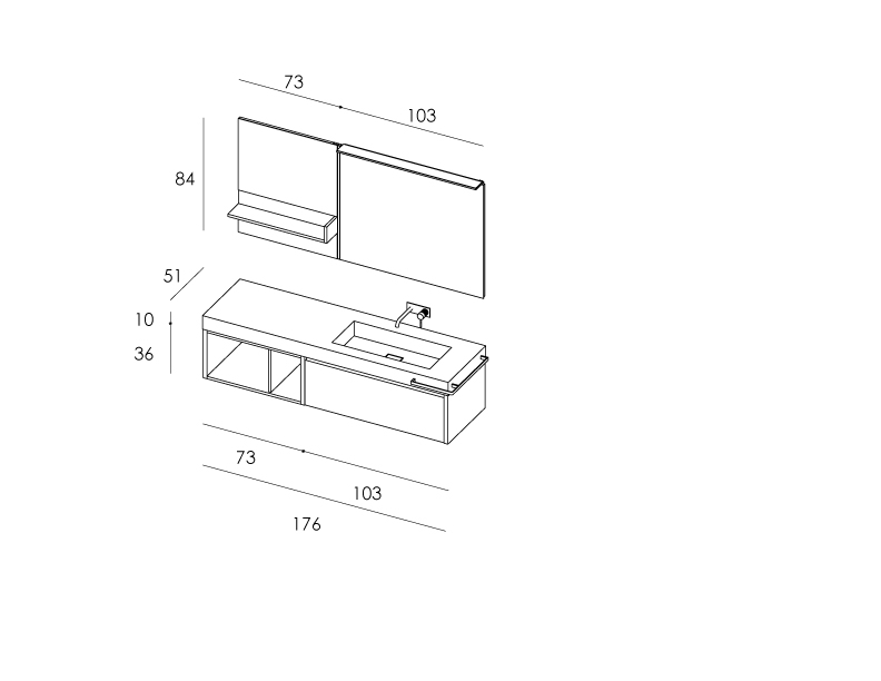 Tender lak – 03 Mastella  Tender LAK  Комплект мебели для ванной  - Вид №4