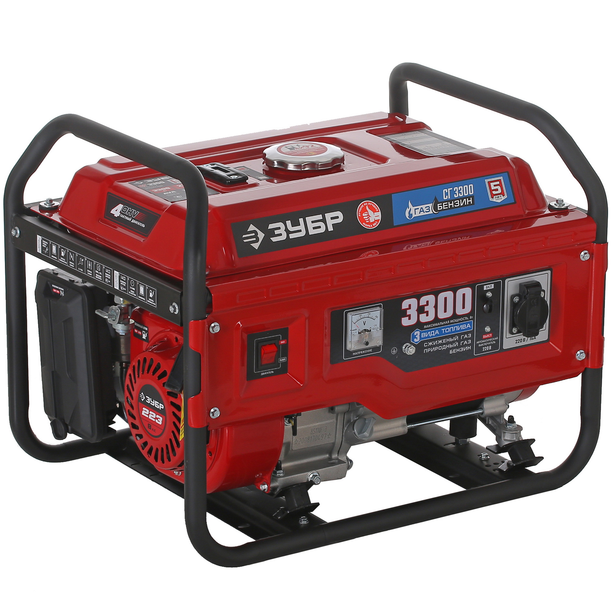 Электрогенератор бензиново-газовый   Зубр СГ-3300 5307666 STDN-0133872