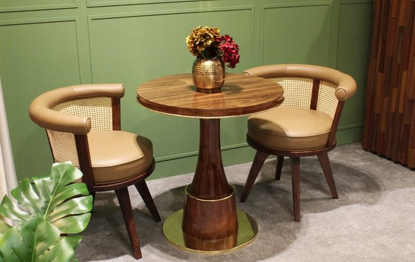 Porustudio Круглый обеденный стол из фанерованной древесины sun-id-1496714 - Вид №4