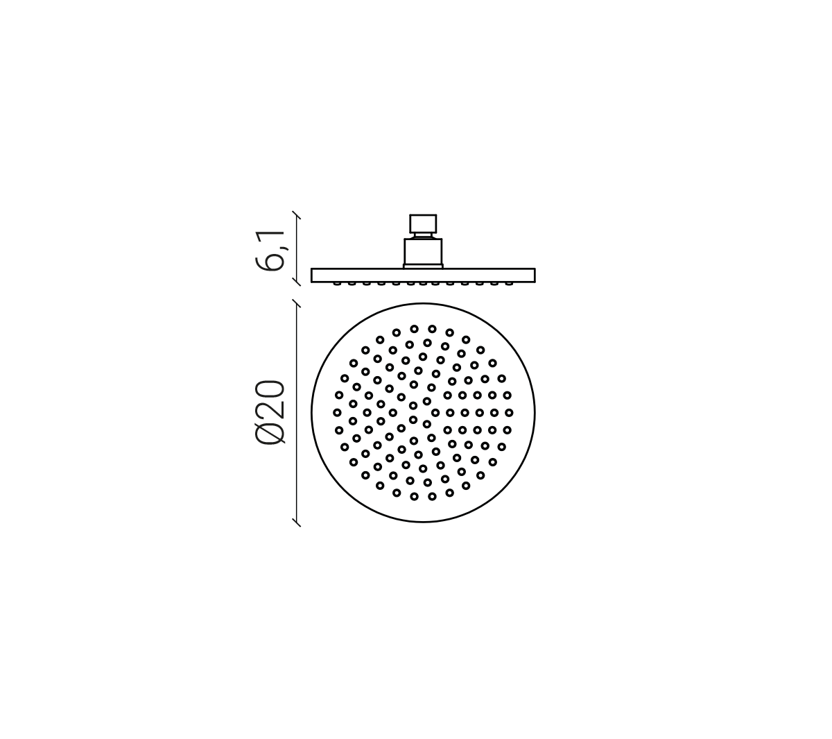 Ex.T SO20 SLEEK Душевая лейка с настенным держателем EXSO20SLNE+EXBRPSLNE - Вид №2