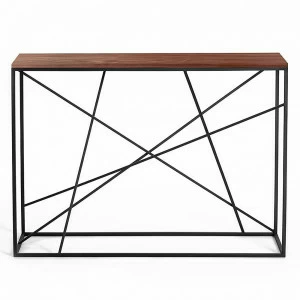 Консоль черная с деревянной столешницей, американский орех Wilson INTELLIGENT DESIGN  261018 Черный;орех;коричневый