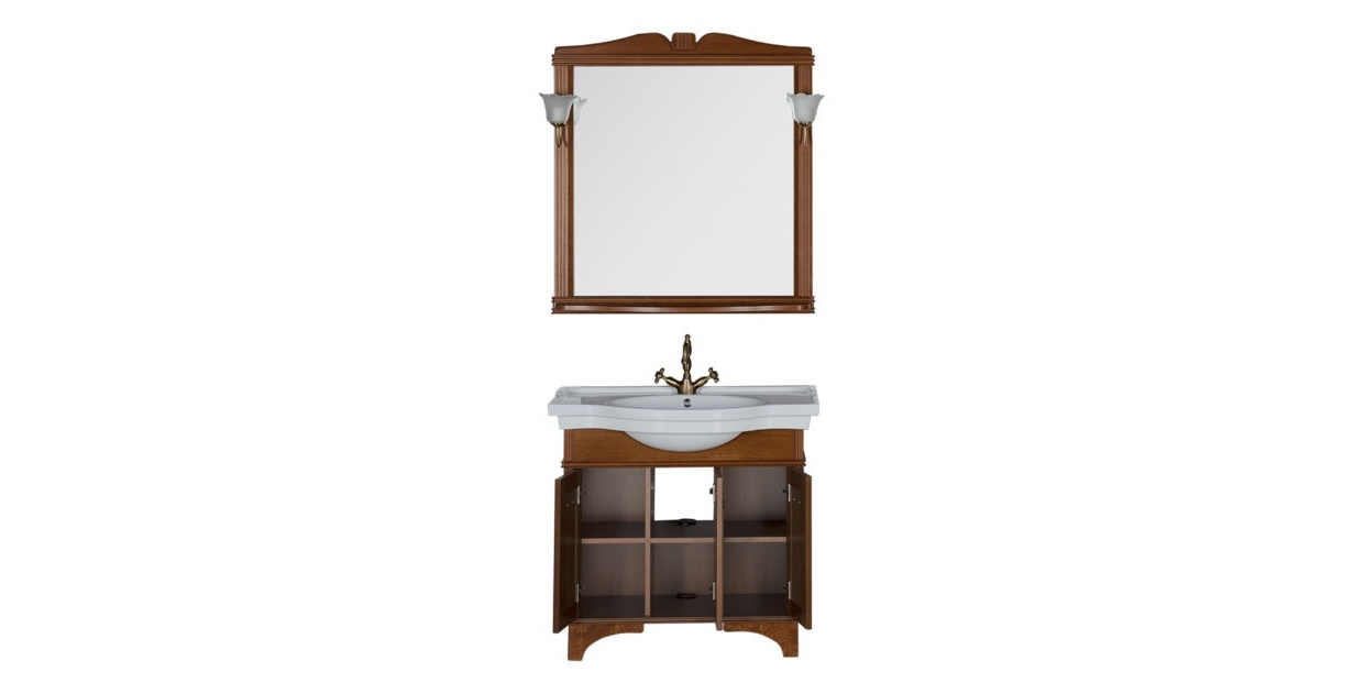 Комплект мебели Aquanet Николь 90 орех 00180677 - Вид №1