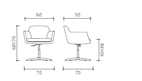 Кожаный поворотный стул Manerba ARCH-00080510 - Вид №2