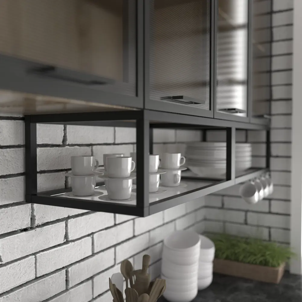 Полка-каркас для кухни 22х35х60 см, алюминий/стекло 82044510 STLM-2185197 DELINIA  - Вид №3