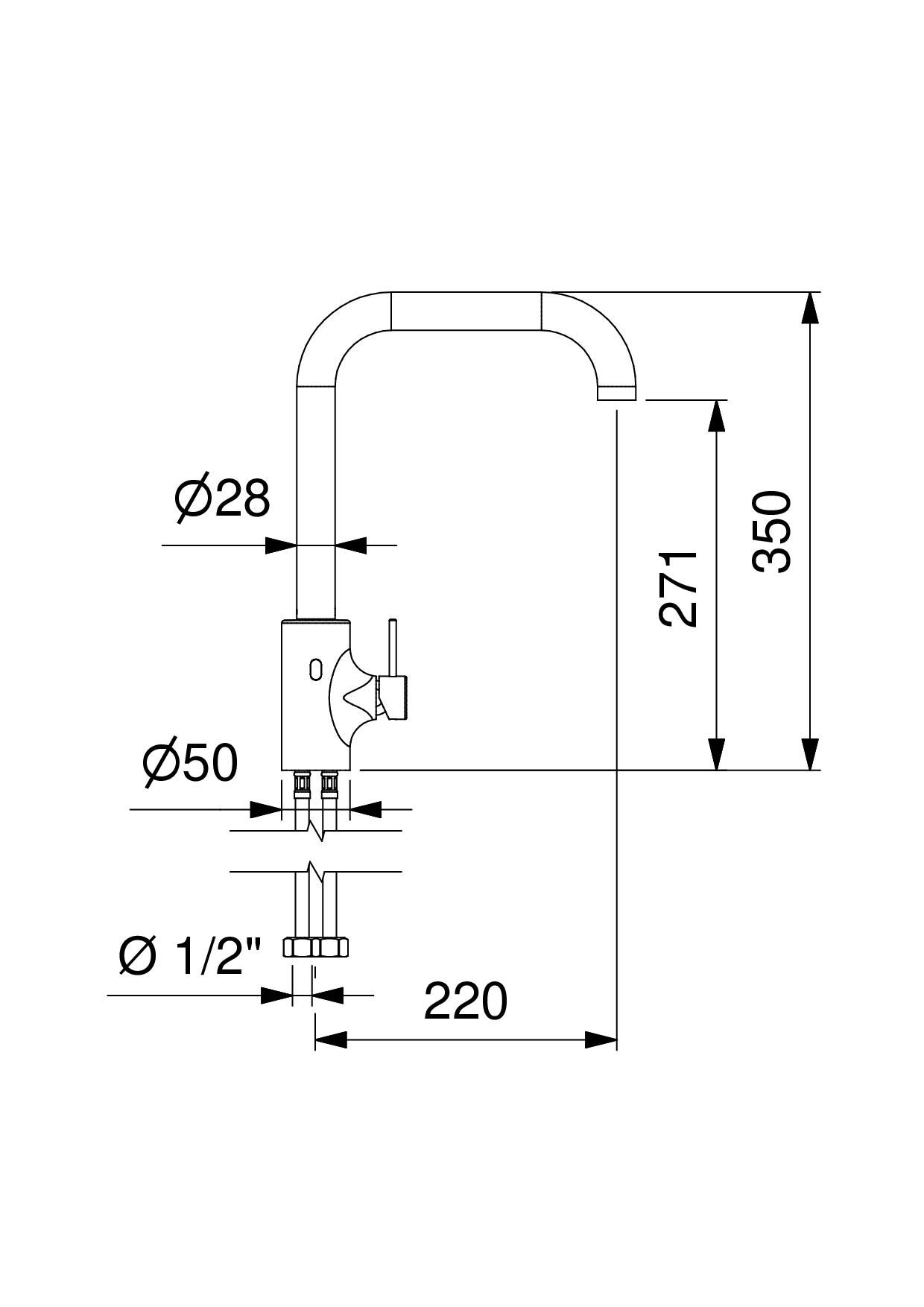 Электронный кухонный смеситель из нержавеющей стали IDRAL I55 ARCH-00137893 - Вид №1