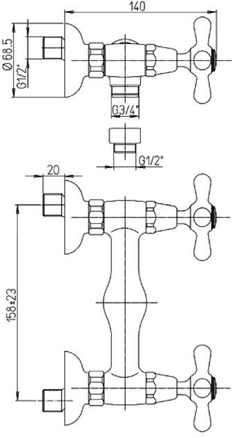Paini Liberty 17F3511KM смеситель для душа - Вид №2
