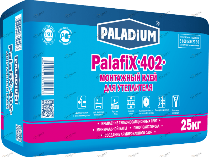 PL-402 Монтажный клей для УТЕПЛИТЕЛЯ PalafiX-402, 25 кг Paladium 