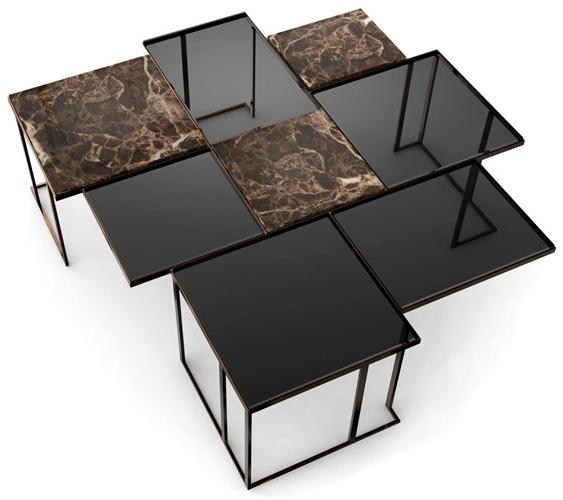 Porustudio Журнальный столик из мрамора и стекла sun-id-1401365 - Вид №2