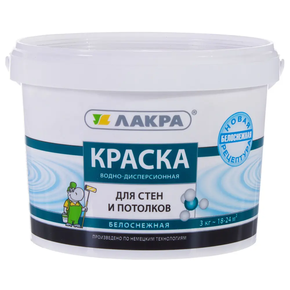 Краска водно-дисперсионная для стен и потолка белоснежная 3 кг 18865791 STLM-2085639 Santreyd 