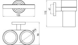 Emco Bad Двойной настенный держатель для зубных щеток Polo 0725 001 00 - Вид №6