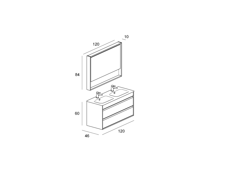 Smart.46 – 08 Mastella  Smart.46  Комплект мебели для ванной  - Вид №4