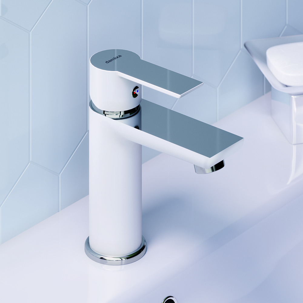 840210000 смеситель для умывальника без дк белый Damixa Origin Elegance 