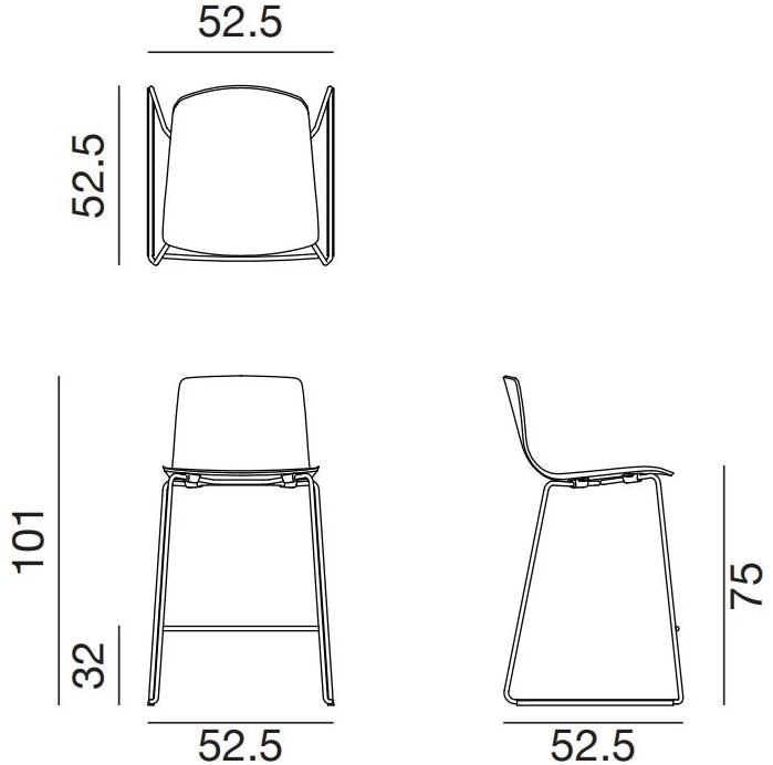 arper Штабелируемый деревянный табурет со спинкой Aava sun-id-1414692 - Вид №1