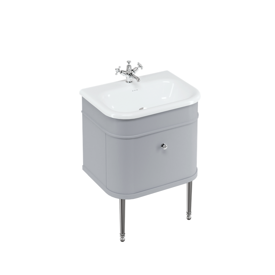 Burlington Chalfont Chalfont 650мм Тумбочка с одним выдвижным ящиком - Классический серый с никелевыми ножками CH65G-CHLEGNKL  - Вид №2