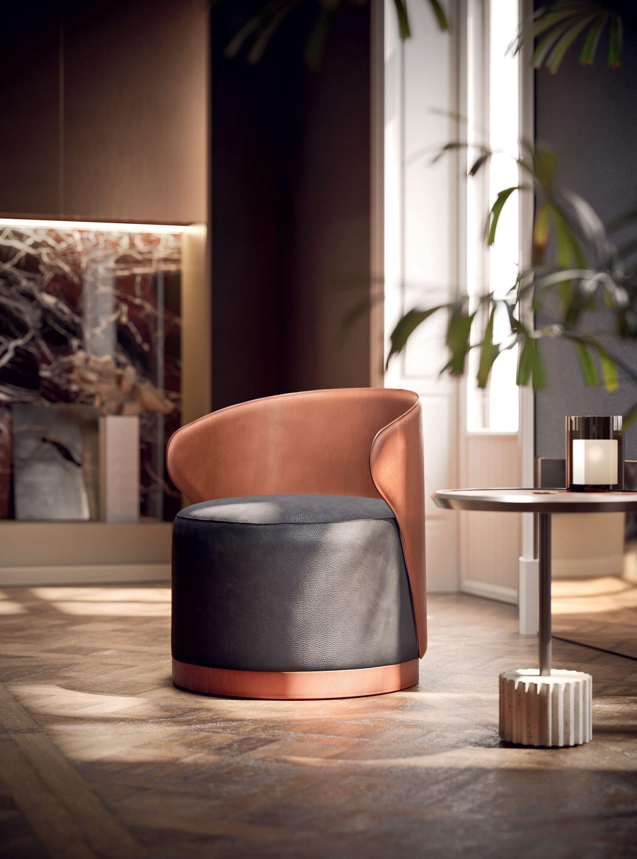 Кресло из кожи и ткани Kico Living Complements ARCH-00029712 - Вид №3