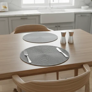 Салфетка под столовые приборы Vidage ø35 см круглая полипропилен цвет серый