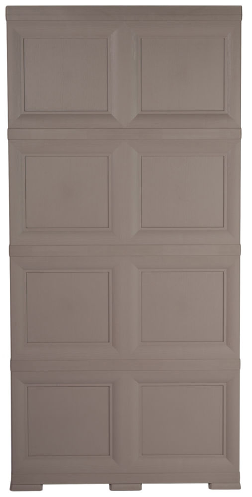 Шкаф бельевой пластиковый светло-коричневый с 4 секциями 164 см Omnimodus TONTARELLI ДЛЯ ЖИЗНИ 012122 Серый  - Вид №6