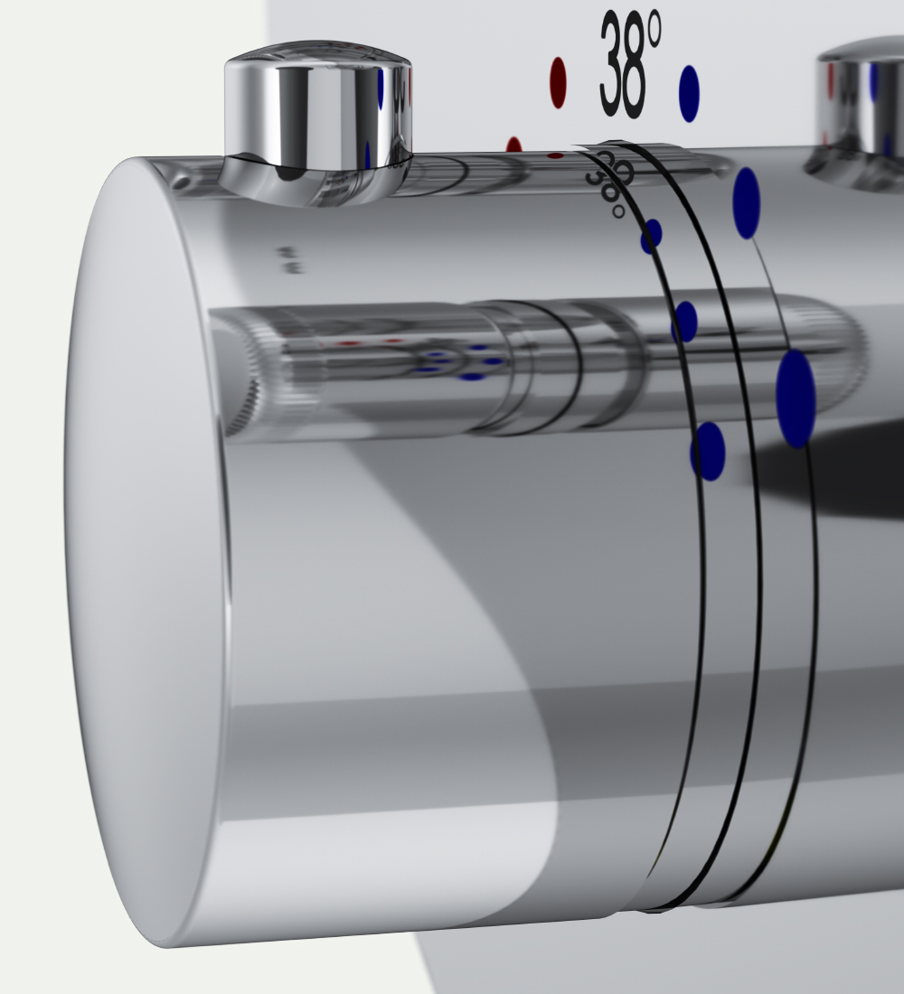 F50A85700 Inspire V2.0 TouchReel смеситель для 2 потребителей с термостатом монтируемый в стену х AM.PM Inspire 2.0  - Вид №4