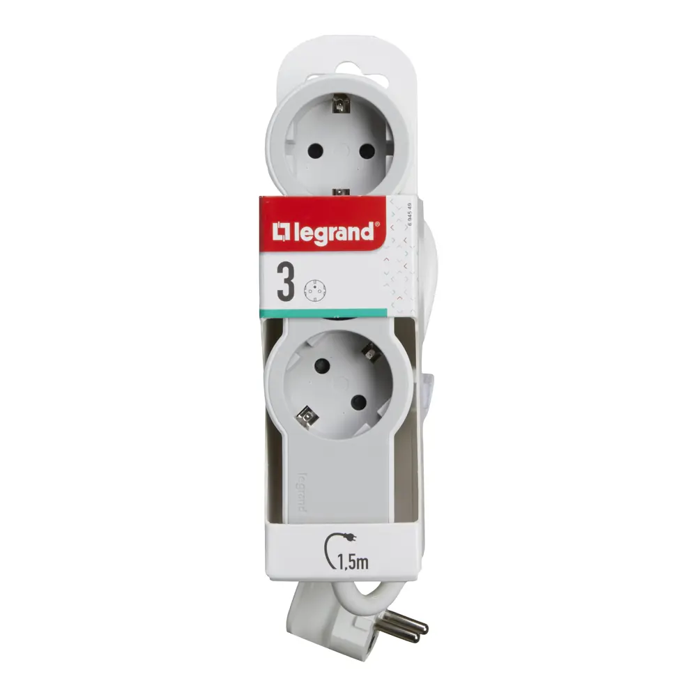 Удлинитель бытовой Legrand Стандарт 3 розетки с заземлением 3x1.5 мм 1.5 м 3680 Вт цвет бело-серый 87635839 STLM-2027583  - Вид №3