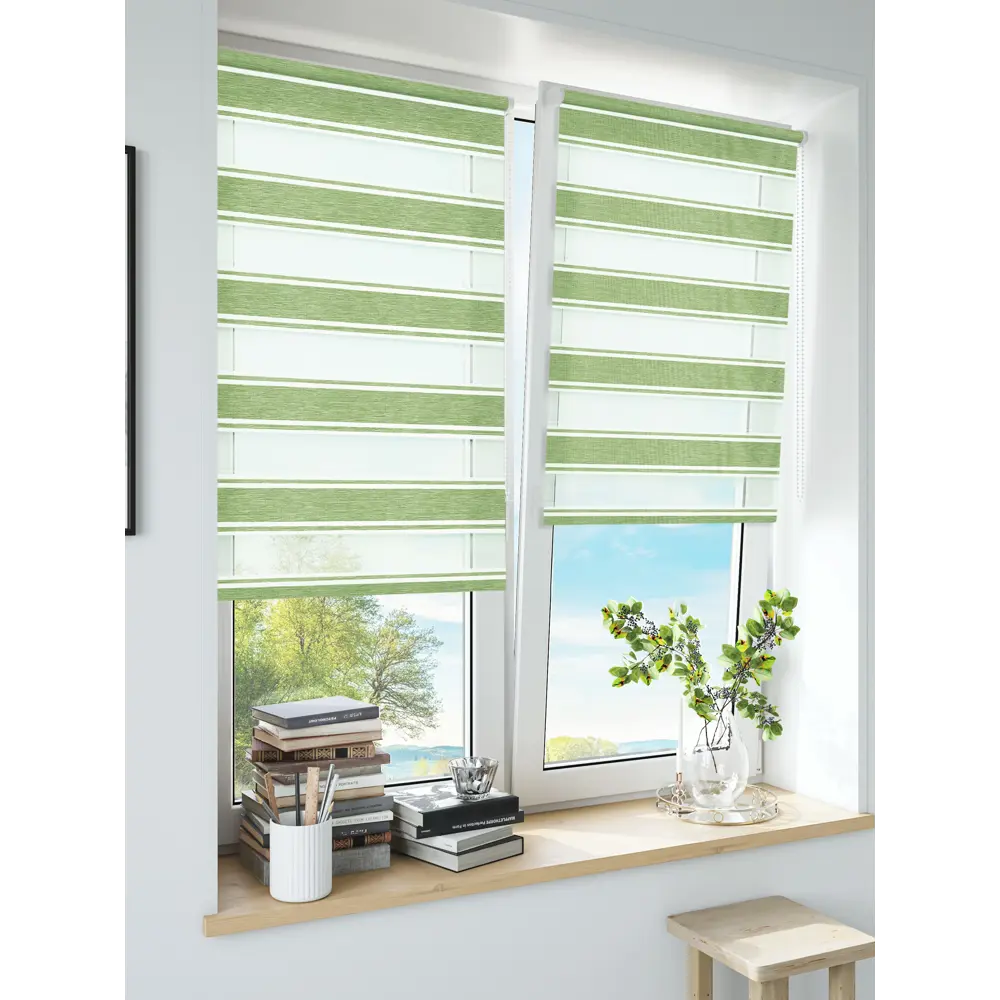 Штора рулонная день-ночь Дэли 160x175 см салатовая MIAMOZA STLM-2186698 - Вид №5