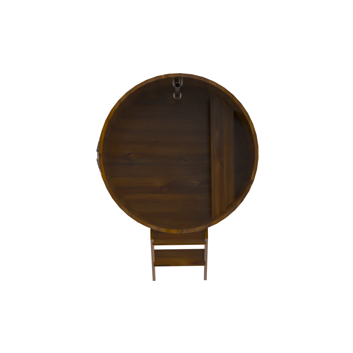 2224 Купель круглая из лиственницы Рустик d=1,17х1,1 морёная Alyarus  - Вид №5