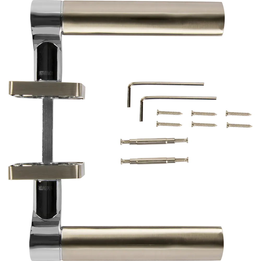 Ручка дверная на розетке Galaxy XM SN/CP3, цвет хром FUARO STLM-2100561 - Вид №2