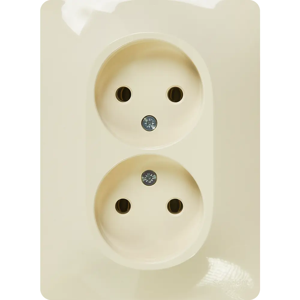 Schneider Electric Glossa — двойная встраиваемая розетка бежевая 86710171 STLM-0070790