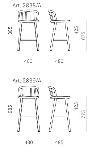 Высокий стул с мягким сиденьем Pedrali Nym ARCH-00120217 - Вид №1