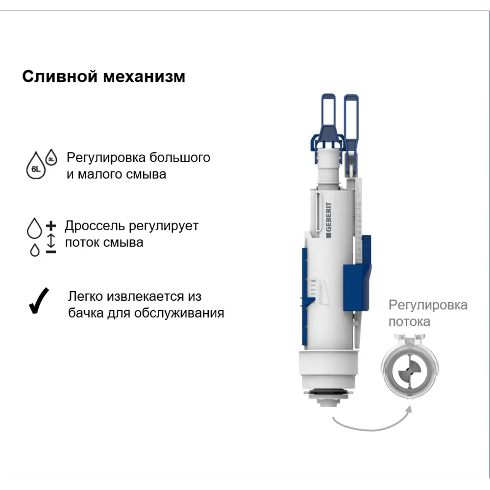 Инсталляция Geberit Duofix 458.134.21.2 для подвесного унитаза с кнопкой цвет хром 86523727 STLM-2057029  - Вид №7
