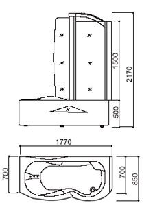 A-0822 Ванна Appollo A Santreyd - Вид №1