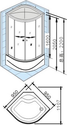 TS-49W Душевой бокс Appollo TS Santreyd  - Вид №2