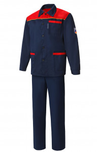 65443 Костюм "Труд" рабочий темно-синий красный  Летняя спецодежда  размер 52-54/170-176