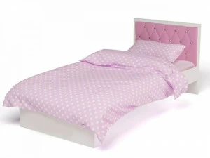 Кровать классика ABC-KING Фея с розовой кожей и стразами Сваровски (160*90) без ящика